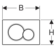 GEBERIT SIGMA01 Kumanda Kapağı - Çift Basmalı SIGMA01 BEYAZ/MAVİ-KIRMIZI 115.770.LB.5