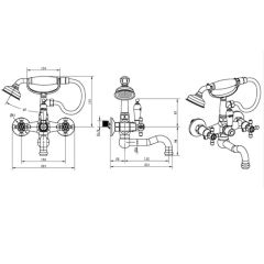 BOHEME Royal Crystal 273-Royal/CRST Banyo Bataryası El Duşu