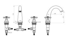 Boheme Camelia 277-Camelia 3'lü Lavabo bataryası