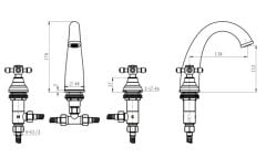 BOHEME Camelia 297-Camelia 3'lü Lavabo Bataryası