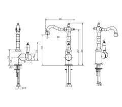 BOHEME Crystal 262-CRST Uzun Lavabo bataryası