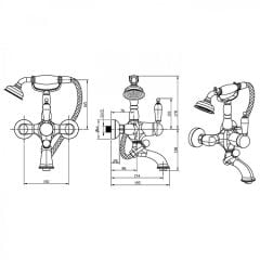BOHEME Crystal 263-CRST Banyo Duş Bataryası El Duşu