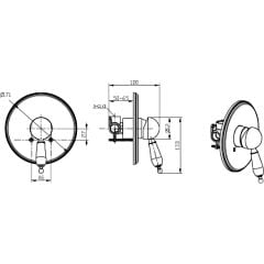 BOHEME Imperiale Ripresa 325 Ankastre Banyo Stop Valf