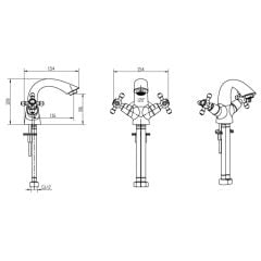 BOHEME Tradizionale Nero 251 Lavabo Bataryası