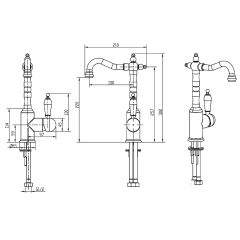 BOHEME Tradizionale Nero 252 Uzun Lavabo Bataryası