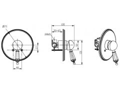 BOHEME Tradizionale Nero 255 Ankastre Banyo Stop Valf