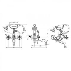 BOHEME Tradizionale Oro Banyo Bataryası El Duşu