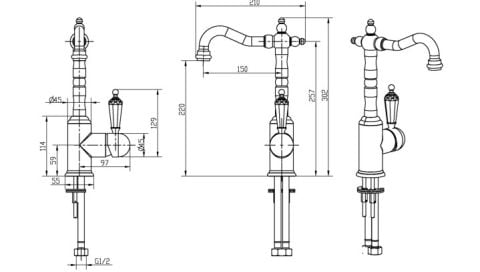 BOHEME Brilante Ripresa 342 Uzun Lavabo Bataryası