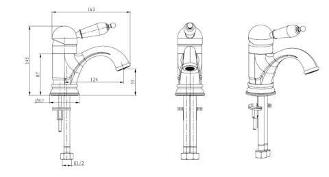 BOHEME Tradizionale Cromo Lavabo Bataryası