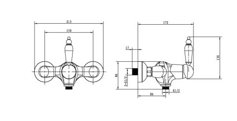 BOHEME Tradizionale Cromo Duş Bataryası