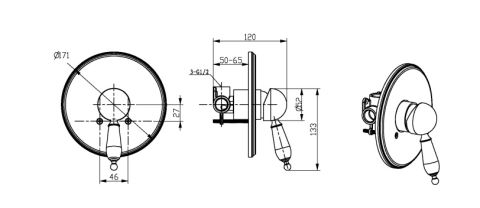 BOHEME Tradizionale Cromo Ankastre Banyo Stop Valf