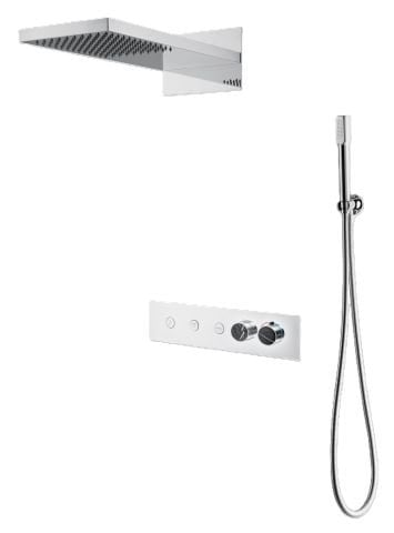 BOHEME Fusion Mermer Termostatlı Ankastre Banyo Bataryası El Duşlu ve Tepe Duşlu 131-CR-NM