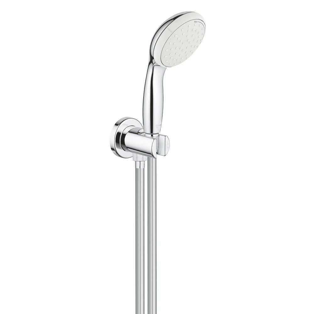 GROHE 26406001 Temposta 100 El Duşu Askılı Su Çıkış Dirseği, El Duşu ve Spiral Hortum