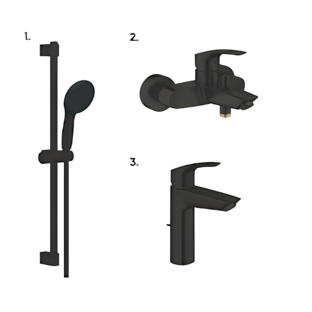 GROHE EUROSMART SIVA ÜSTÜ SET MATTE BLACK 261622433-333002433-233222433