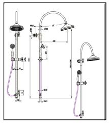 BOHEME Shower Set Sataf 402 Tepe Duşu Standı