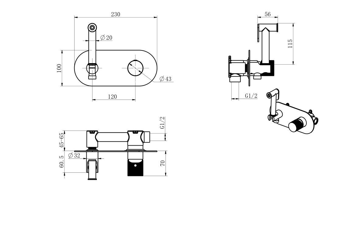 BOHEME Stick Touch Ankastre Lavabo Bataryası