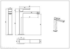 BOHEME Qubic Uzun Lavabo Bataryası 472-MW