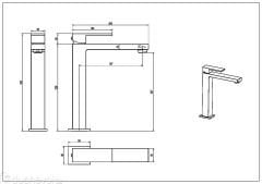 BOHEME Qubic Uzun Lavabo Bataryası 472-CB