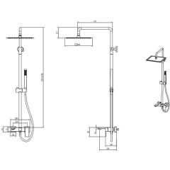 BOHEME Qubic Banyo Bataryası El Duşu ve Tepe Duşlu 478-MW