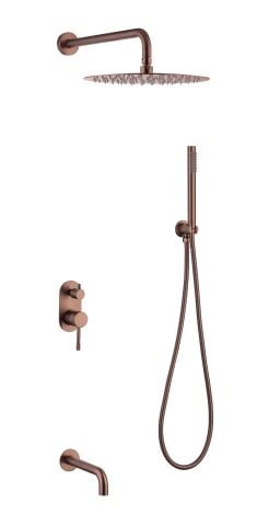 BOHEME Uno Ankastre Banyo Bataryası El  Duşu ve Tepe Duşlu Su Çıkış Uçlu 464-2-CB