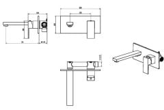 BOHEME Qubic Ankastre Lavabo Bataryası 475-MW