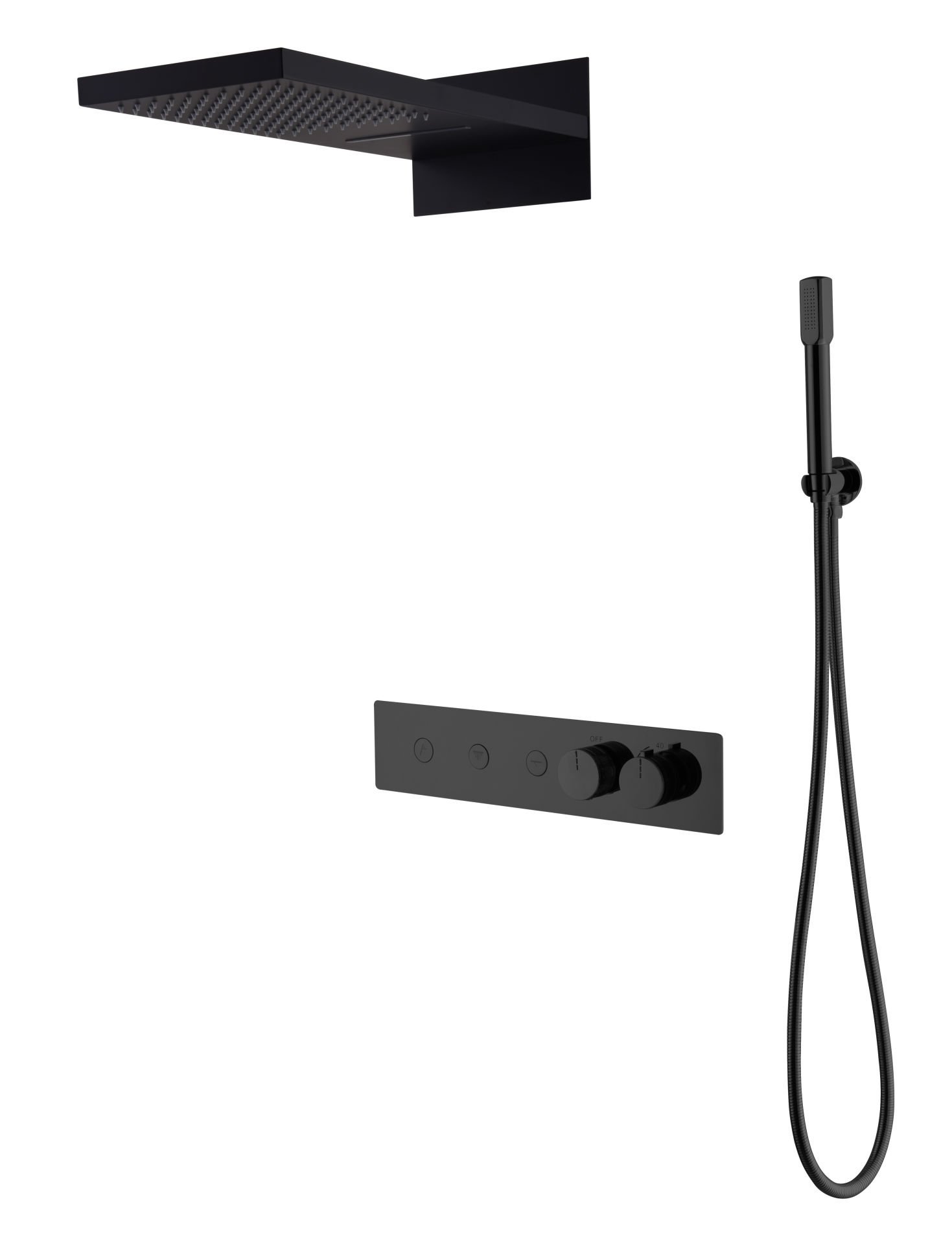 BOHEME Fusion Termostatlı Ankastre Banyo Bataryası El Duşu ve Tepe Duşlu 131-B