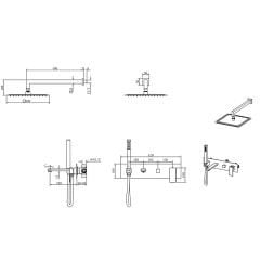 BOHEME Qubic Ankastre Banyo Bataryası El Duşlu ve Tepe Duşlu 474-CB