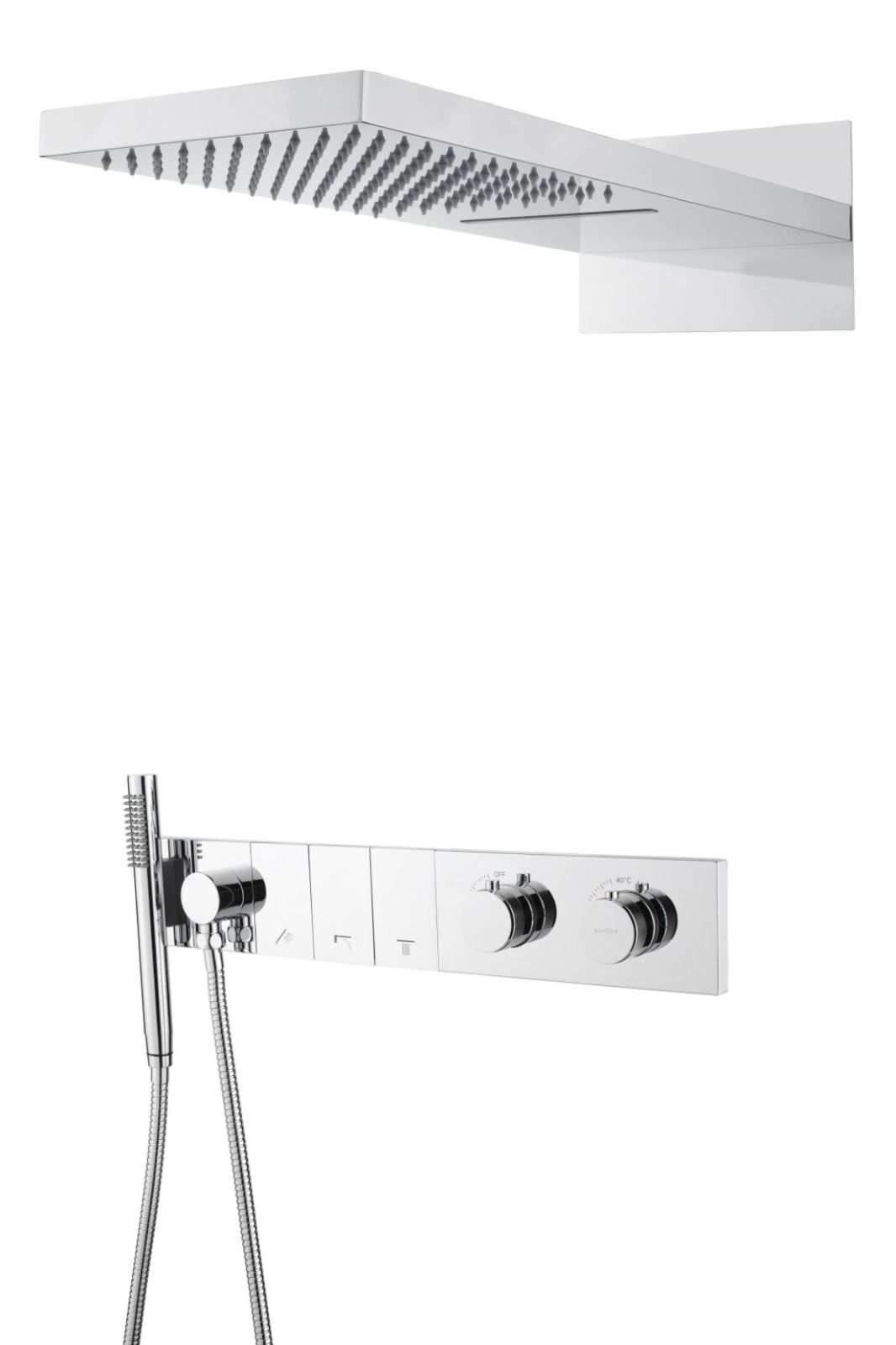 BOHEME Zodiac Termostatlı Ankastre Banyo Bataryası El Duşu ve Tepe Duşlu