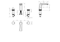 BOHEME Venturo DIAMOND 3 Delikli Lavabo Bataryası 150-WG-DIA