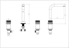 BOHEME Aura 3'lü Lavabo Bataryası 152-B-AU