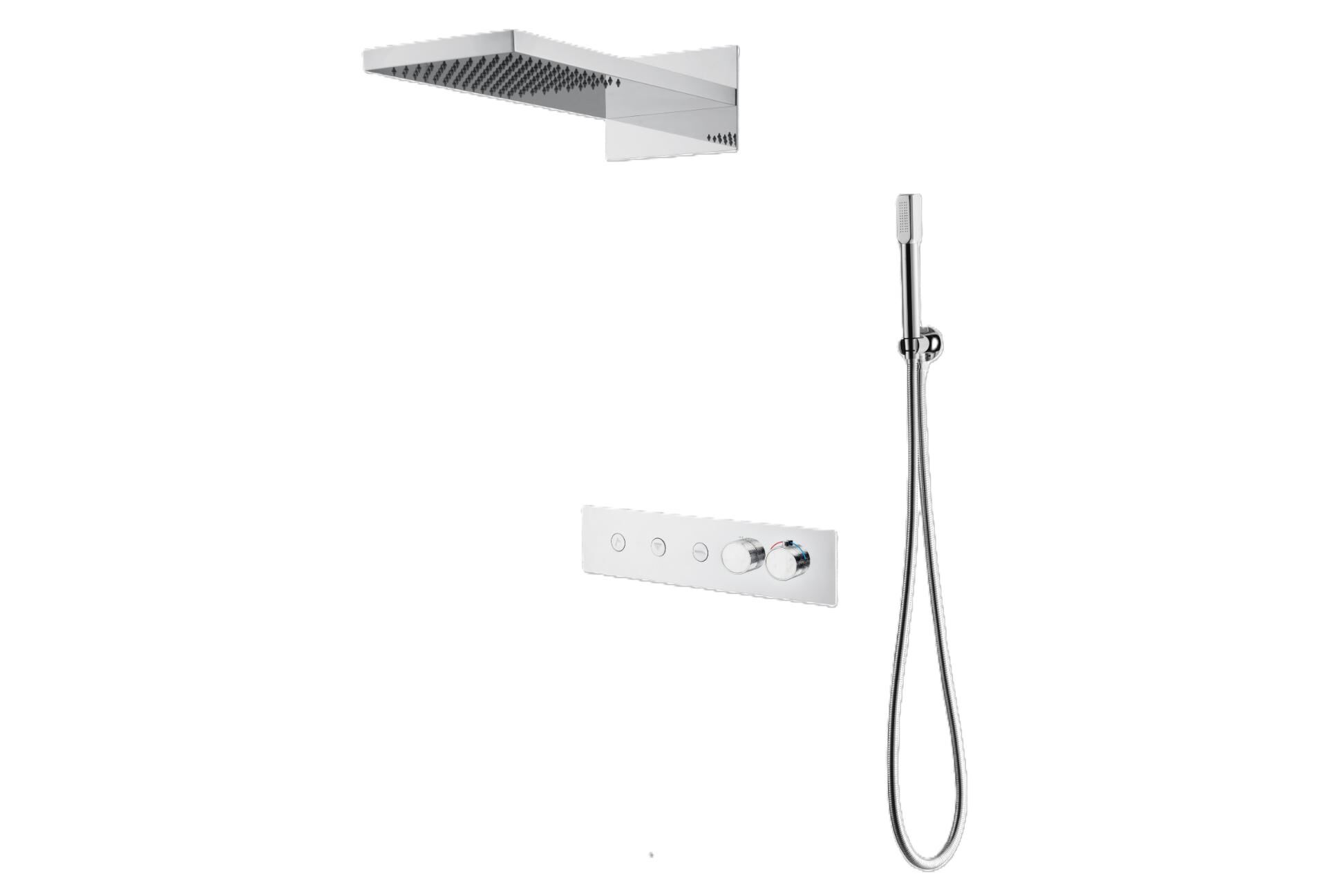BOHEME Fusion Mermer Termostatlı Ankastre Banyo Bataryası El Duşlu ve Tepe Duşlu