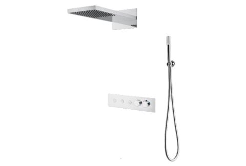 BOHEME Fusion Mermer Termostatlı Ankastre Banyo Bataryası El Duşlu ve Tepe Duşlu