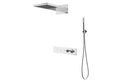 BOHEME Fusion Mermer Termostatlı Ankastre Banyo Bataryası El Duşlu ve Tepe Duşlu 131-B-BG