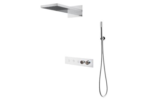 BOHEME Fusion Mermer Termostatlı Ankastre Banyo Bataryası El Duşlu ve Tepe Duşlu 131-B-EMP