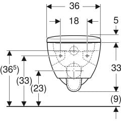 GEBERIT 503.022.00.1 Selnova taharet fonksiyonlu asma klozet seti, alçak tip, kısmen kapalı form, Rimfree, klozet kapaklı