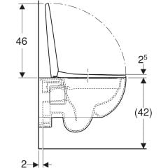 GEBERIT 503.022.00.1 Selnova taharet fonksiyonlu asma klozet seti, alçak tip, kısmen kapalı form, Rimfree, klozet kapaklı