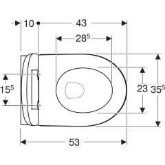 GEBRIT 501.659.00.1 İCon taharet fonksiyonlu alçak tip asma klozet seti, kapalı form, Rimfree, klozet kapaklı