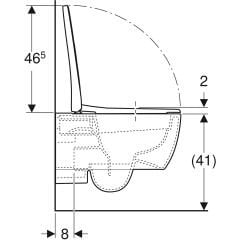 GEBRIT 501.659.00.1 İCon taharet fonksiyonlu alçak tip asma klozet seti, kapalı form, Rimfree, klozet kapaklı