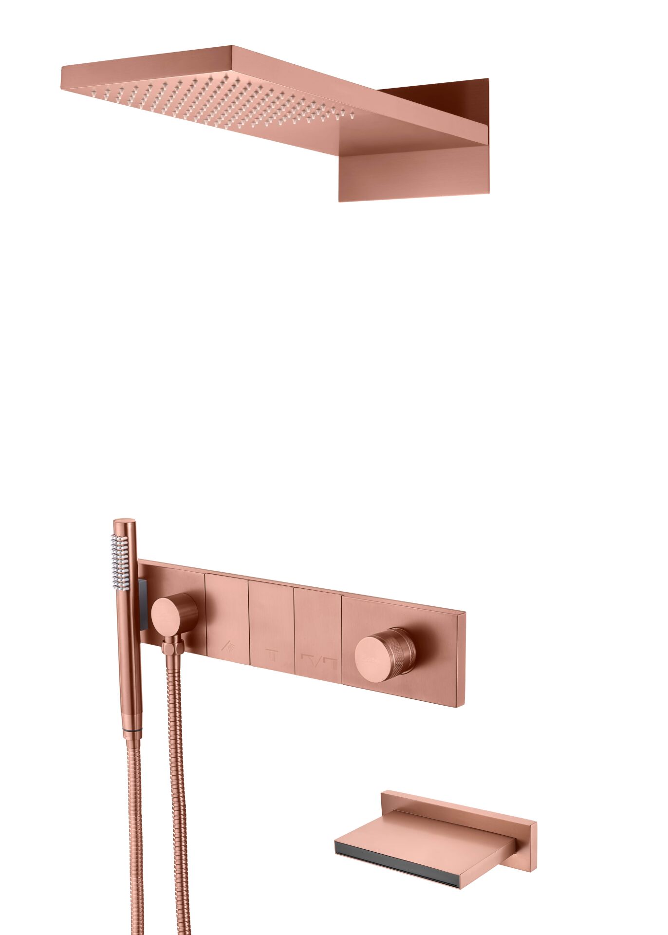 BOHEME Zodiac Ankastre Banyo Bataryası El Duşu ve Tepe Duşlu + Şelale 132-2-CB