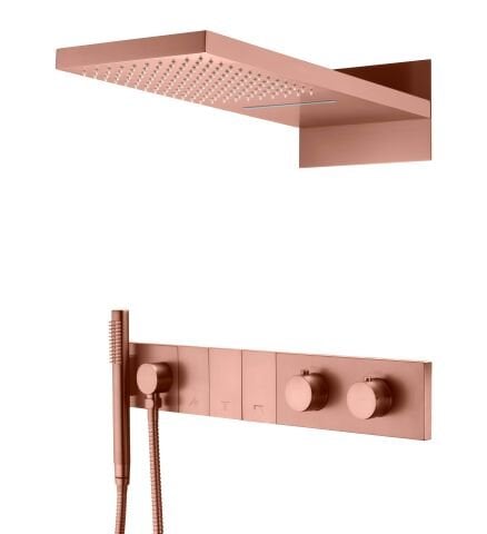 BOHEME Zodiac Termostatlı Ankastre Banyo Bataryası El Duşu ve Tepe Duşlu 133-CB