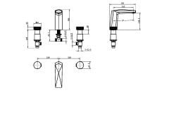 BOHEME Venturo DIAMOND 3 Delikli Lavabo Bataryası 150-CB-DIA