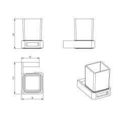 BOHEME Q Aksesuar Cam Diş Fırçalık