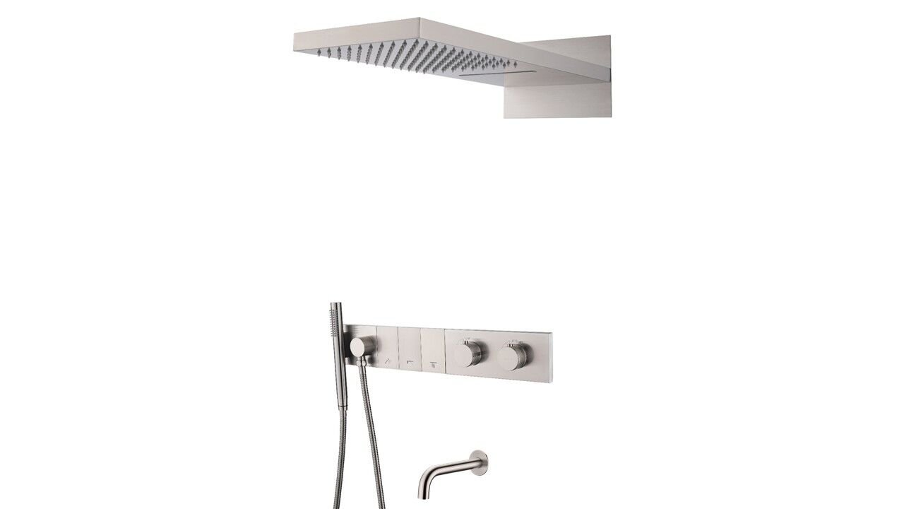 BOHEME Zodiac Termostatlı Ankastre Banyo Bataryası El Duşu ve Tepe Duşlu + Gaga 133/2-NB