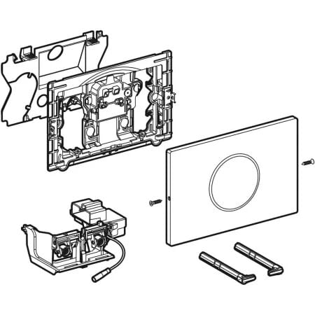 GEBERIT 115.906.SN.6 Sigma 10 Fotoselli Kapak, 12 cm Gömme Rezervuar İçin Parlak Krom/Mat Krom, 12 cm