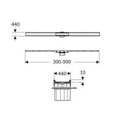 GEBERIT 154.440.39.1 CleanLine80 Duş Kanalı, 30-90 cm Paslanmaz Çelik / Şampanya