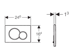 GEBERIT Alpha01 Kumanda Kapağı - Çift basmalı ALPHA01 BEYAZ 115.035.11.1