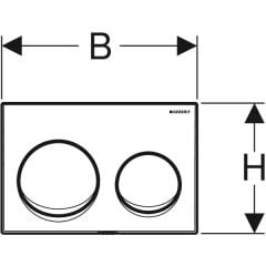 GEBERIT Alpha20 Kumanda Kapağı  - Çift basmalı ALPHA20 MAT KROM 115.040.46.5