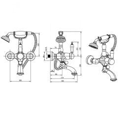 BOHEME Tradizionale Nero 253 Banyo Bataryası El Duşu
