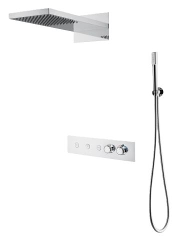 BOHEME Fusion Aura Termostatlı Ankastre Banyo Bataryası El Duşlu ve Tepe Duşlu