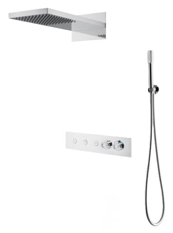 BOHEME Fusion Elegante Termostatlı Ankastre Banyo Bataryası El Duşlu ve Tepe Duşlu